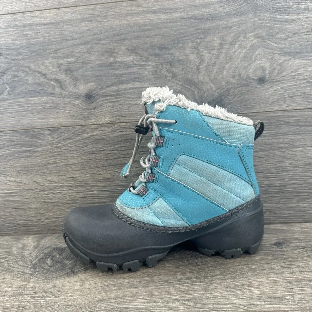 Columbia Rope Tow Youth‎ Winter Boots Size 2 Blue Waterproof Lined